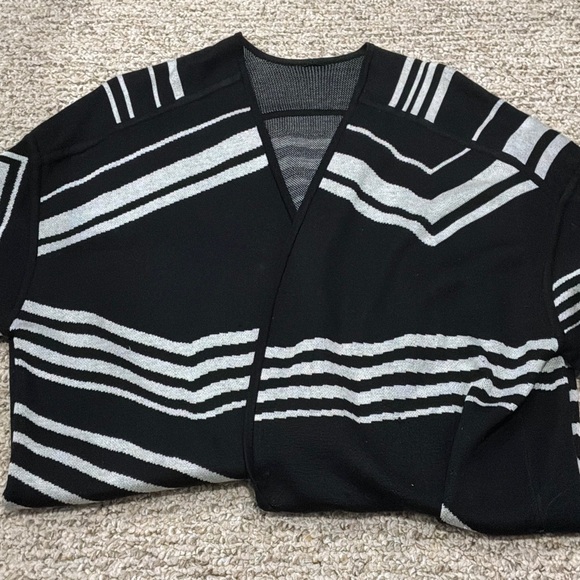 Kit and Ace Logo Black and White Striped Cardigan - Picture 2 of 2